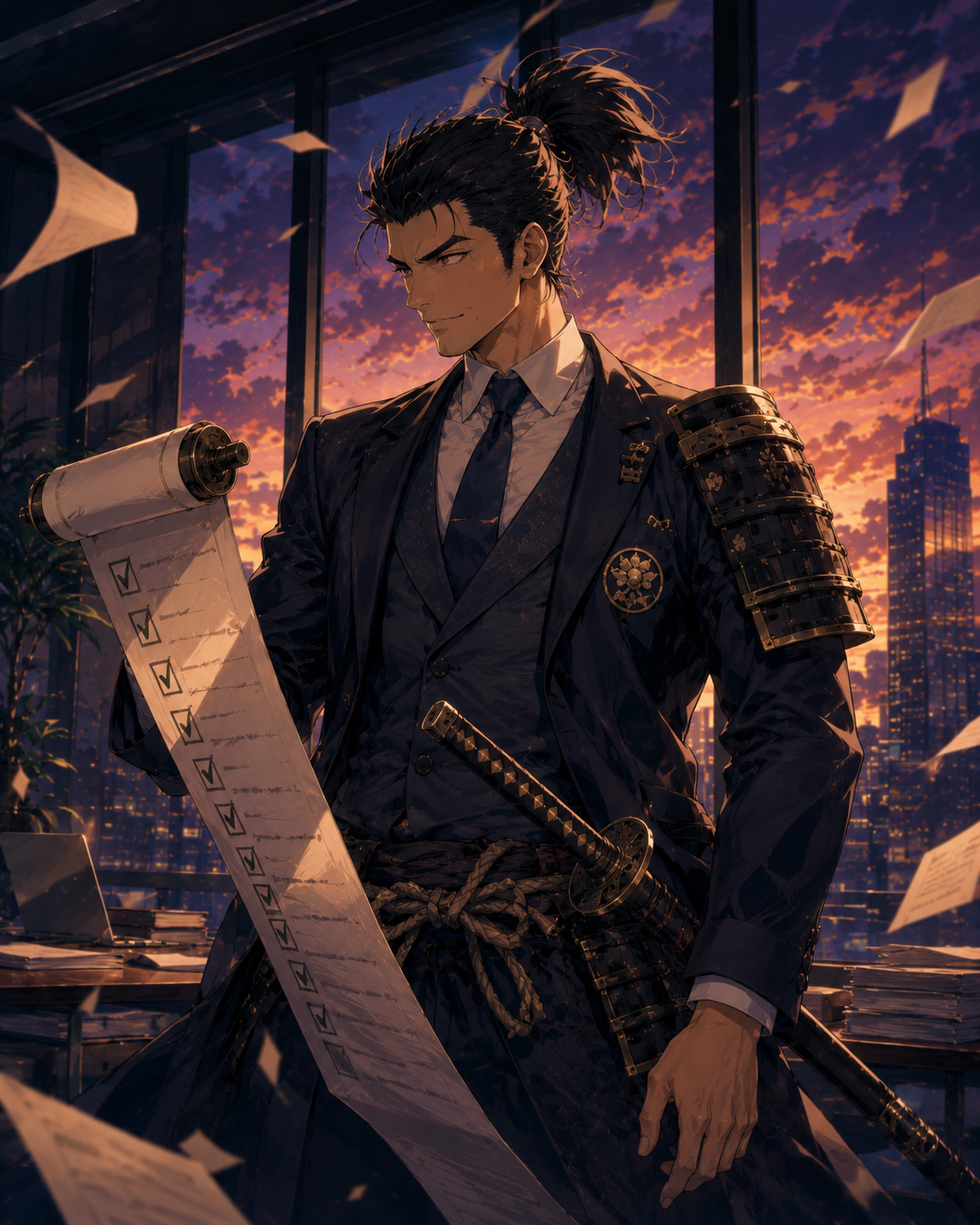 Compliance Samurai character portrait