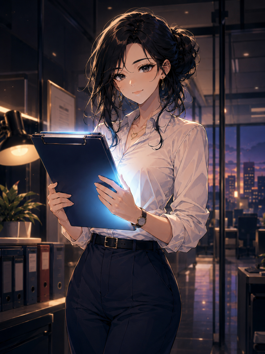 Hana Resources with glowing clipboard