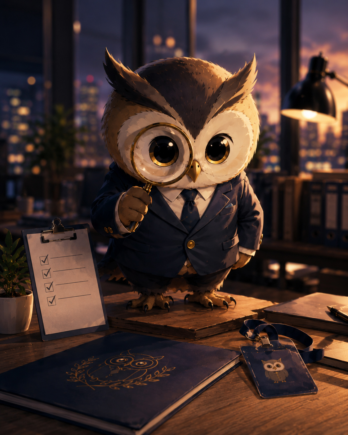 Onboarding Owl character portrait